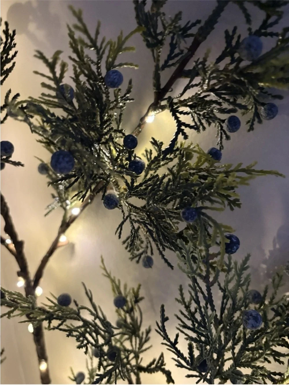 Pottery Barn 4ft Lighted Branch Faux Tree Berry LED Rustic Decor NWT